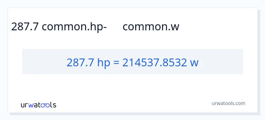 287.7 ձիաուժ-ից վատտ փոխակերպում