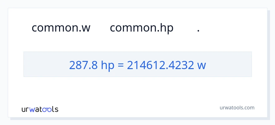 تبدیل 287.8 اسب بخار به وات