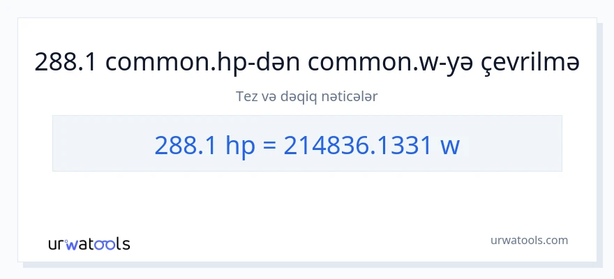 288.1 at gücü-dən vatt-ə çevrilmə