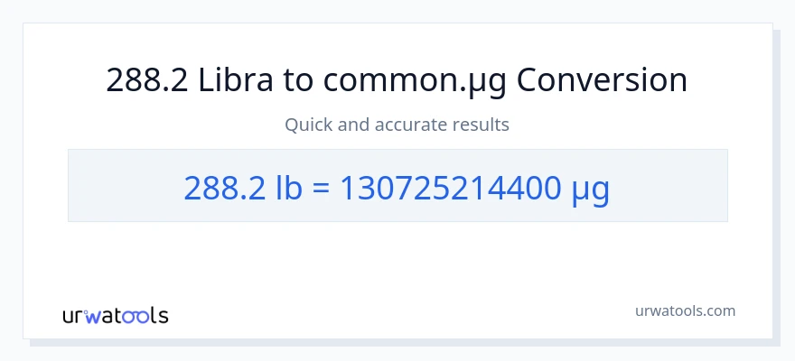 288.2 Lbs patungong mga mikrogramo na conversion