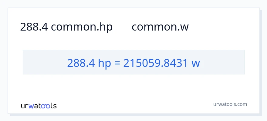 288.4 ہارس پاور سے واٹ کی تبدیلی