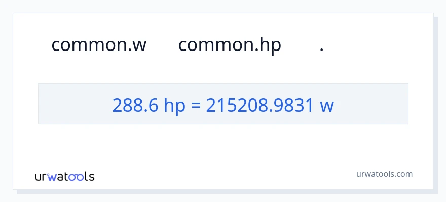تبدیل 288.6 اسب بخار به وات