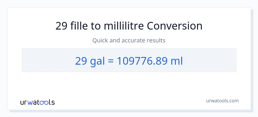 Conversion 29 Gallons vers millilitres