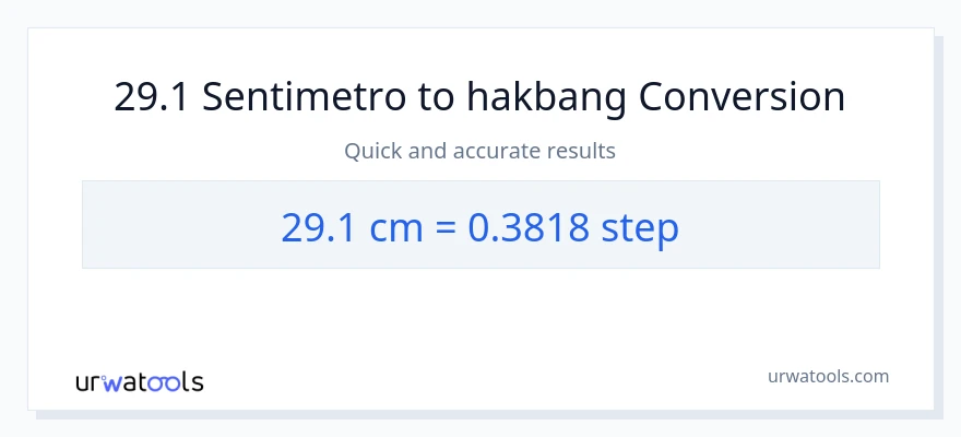 29.1 Mga Sentimetro patungong mga hakbang na conversion
