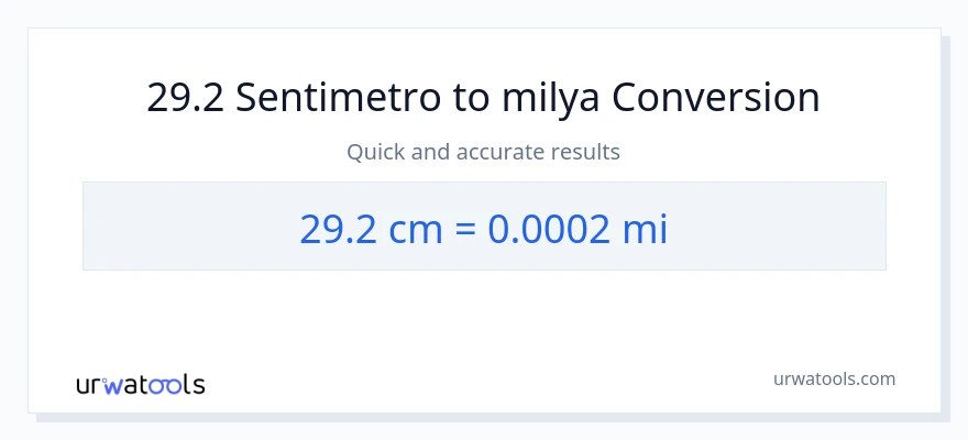 29.2 Mga Sentimetro patungong milya na conversion