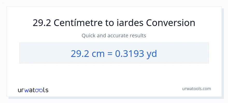 Conversió de 29.2 Centímetres a iardes