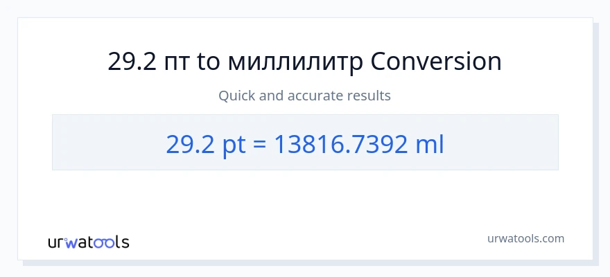 29.2 Pints в миллилитры преобразование