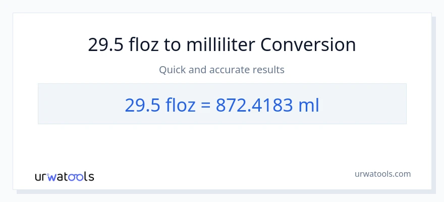 29.5 flydende ounces til milliliter konvertering