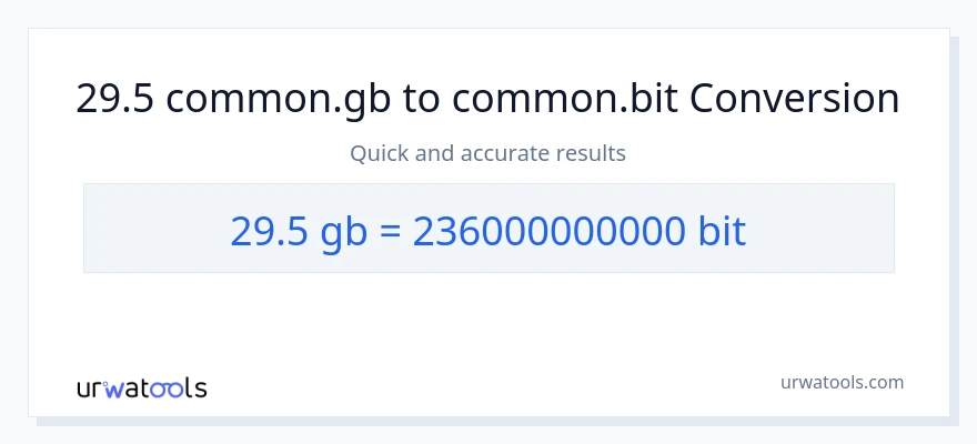 29.5 Gigabytes patungong Bits na conversion