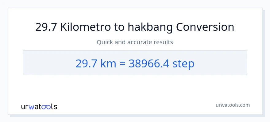 29.7 Kilometro patungong mga hakbang na conversion