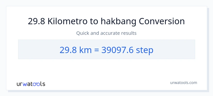 29.8 Kilometro patungong mga hakbang na conversion