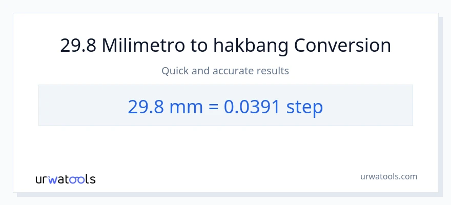 29.8 milimetro patungong mga hakbang na conversion
