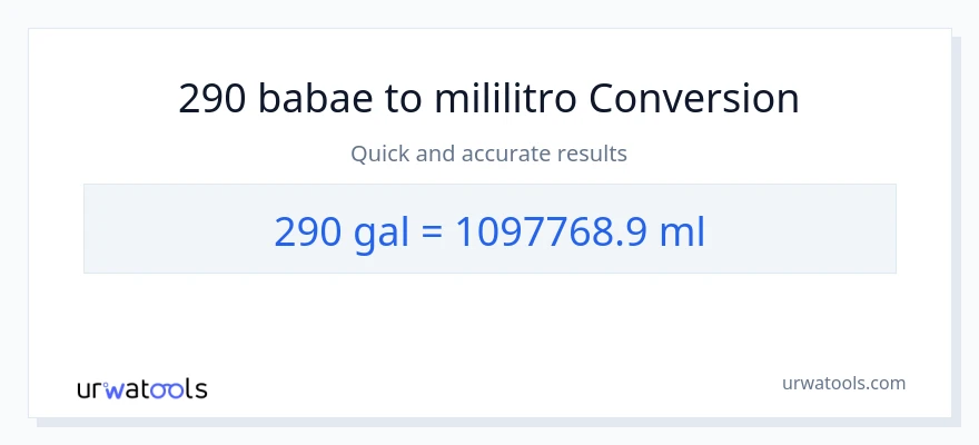 290 Mga galon patungong mga mililitro na conversion