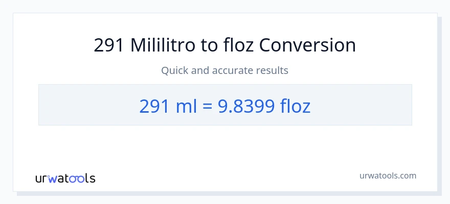 291 mga mililitro patungong mga onsa ng likido na conversion