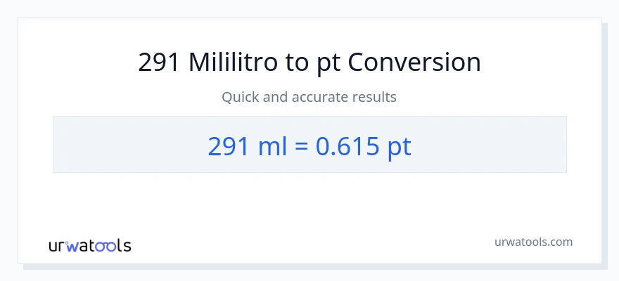 291 mga mililitro patungong Pints na conversion