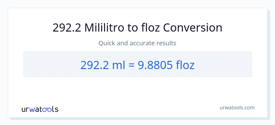 292.2 mga mililitro patungong mga onsa ng likido na conversion