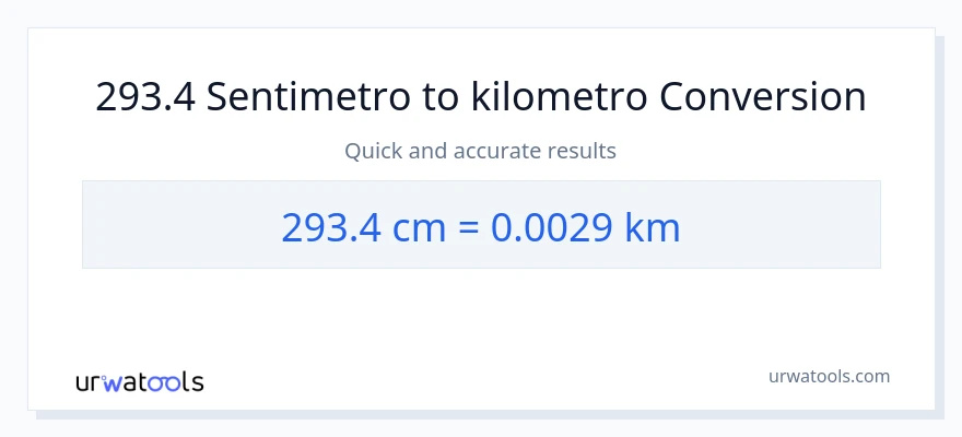 293.4 Mga Sentimetro patungong Kilometro na conversion