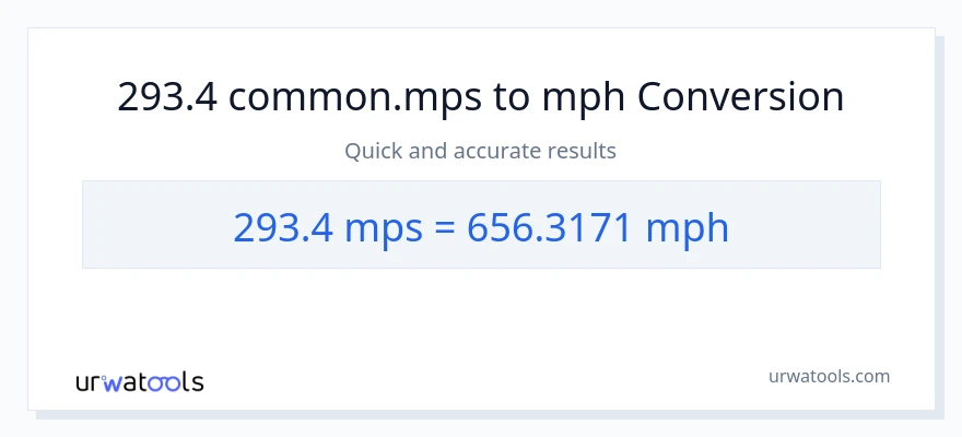 293.4 Meters Per Second patungong milya kada oras na conversion