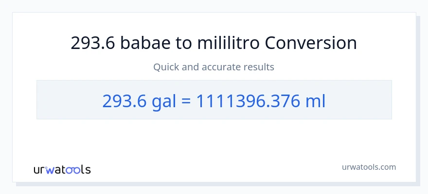 293.6 Mga galon patungong mga mililitro na conversion