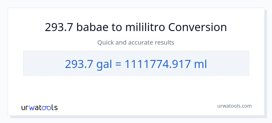 293.7 Mga galon patungong mga mililitro na conversion