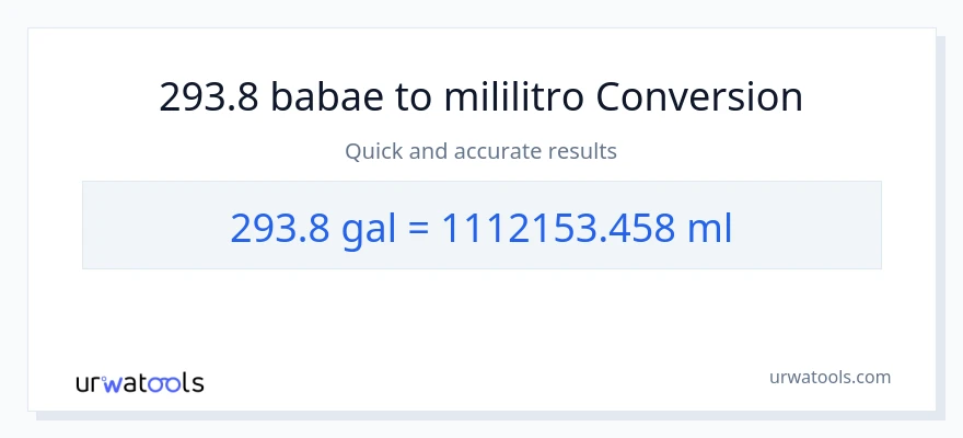 293.8 Mga galon patungong mga mililitro na conversion