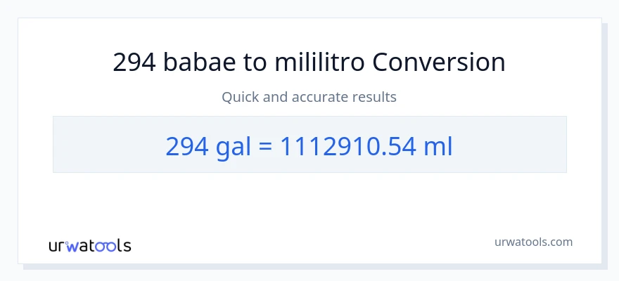 294 Mga galon patungong mga mililitro na conversion