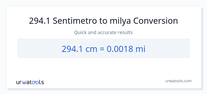 294.1 Mga Sentimetro patungong milya na conversion