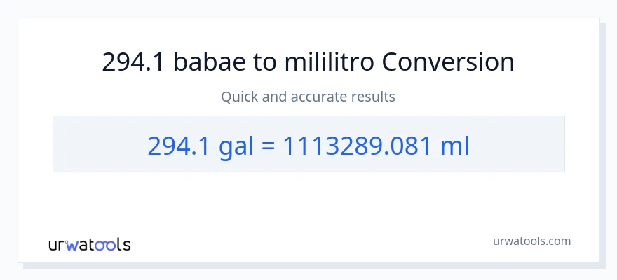 294.1 Mga galon patungong mga mililitro na conversion