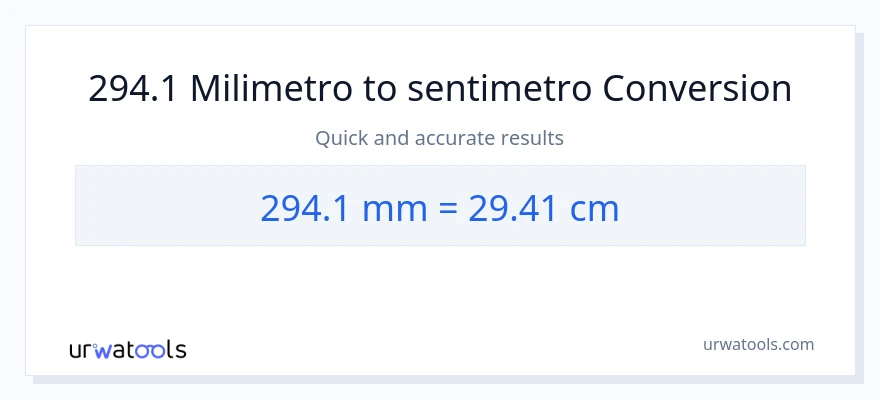 294.1 milimetro patungong Mga Sentimetro na conversion