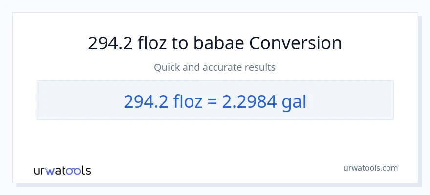 294.2 mga onsa ng likido patungong Mga galon na conversion