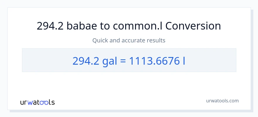 294.2 Mga galon patungong Liters na conversion