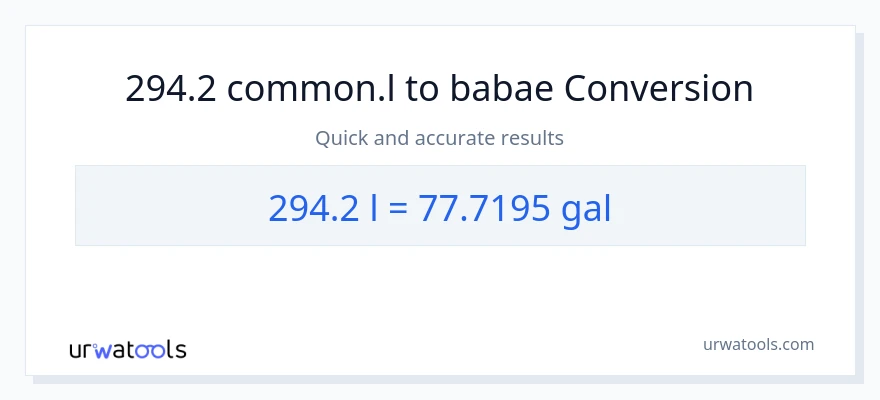 294.2 Liters patungong Mga galon na conversion