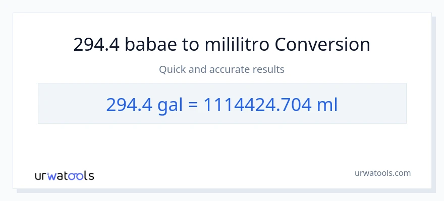 294.4 Mga galon patungong mga mililitro na conversion