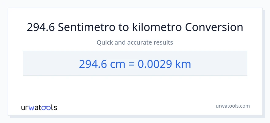 294.6 Mga Sentimetro patungong Kilometro na conversion