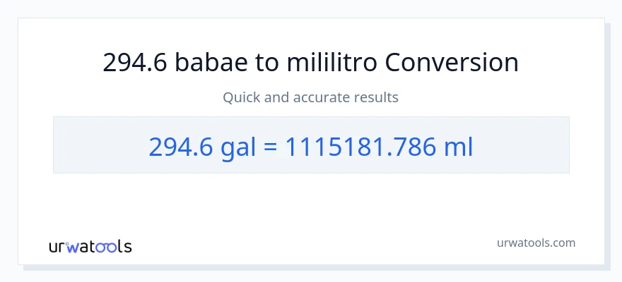294.6 Mga galon patungong mga mililitro na conversion