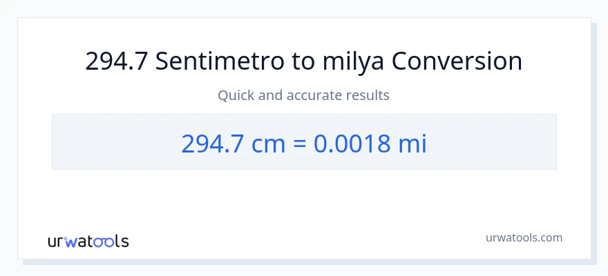 294.7 Mga Sentimetro patungong milya na conversion