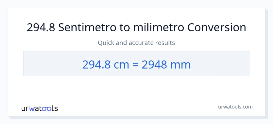 294.8 Mga Sentimetro patungong milimetro na conversion