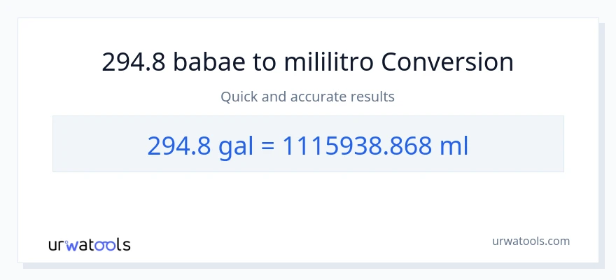294.8 Mga galon patungong mga mililitro na conversion