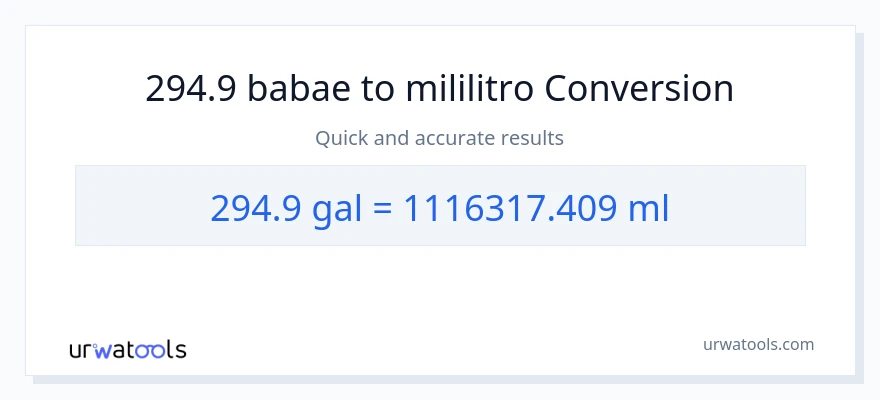 294.9 Mga galon patungong mga mililitro na conversion