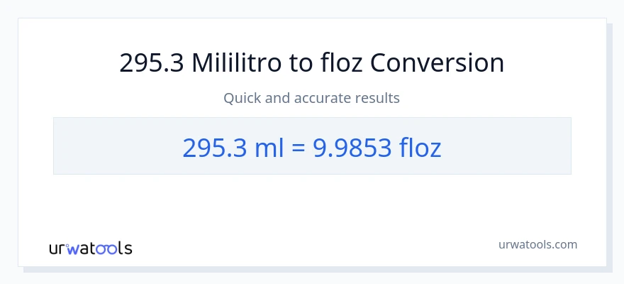 295.3 mga mililitro patungong mga onsa ng likido na conversion