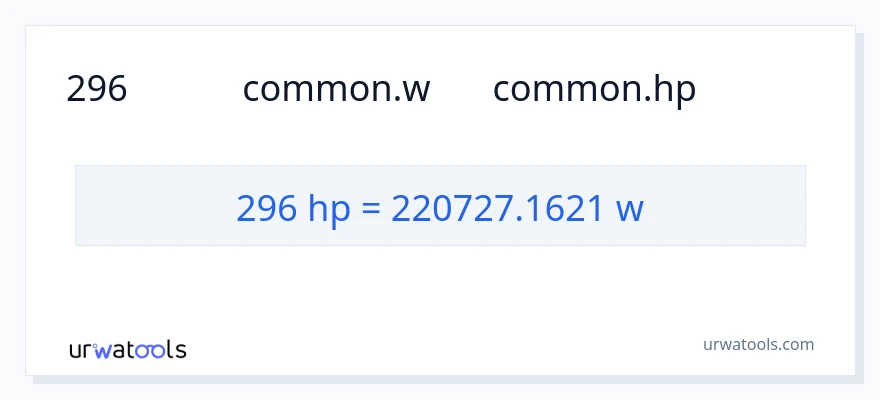 تبدیل 296 اسب بخار به وات