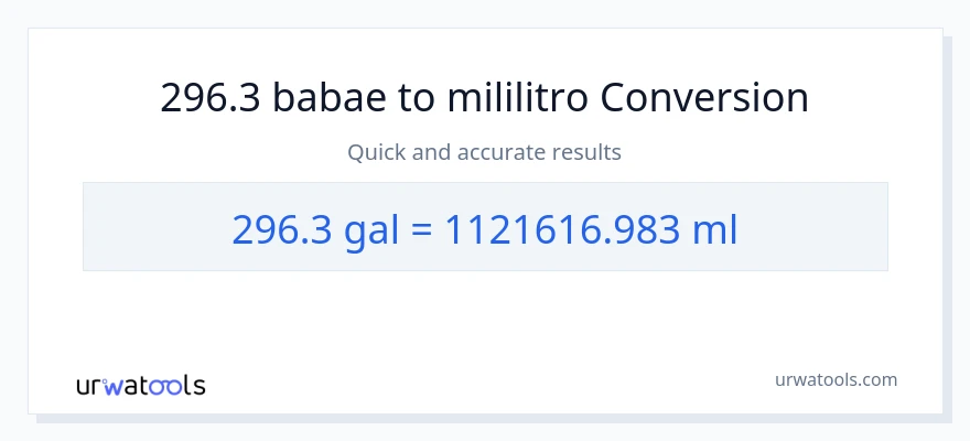 296.3 Mga galon patungong mga mililitro na conversion