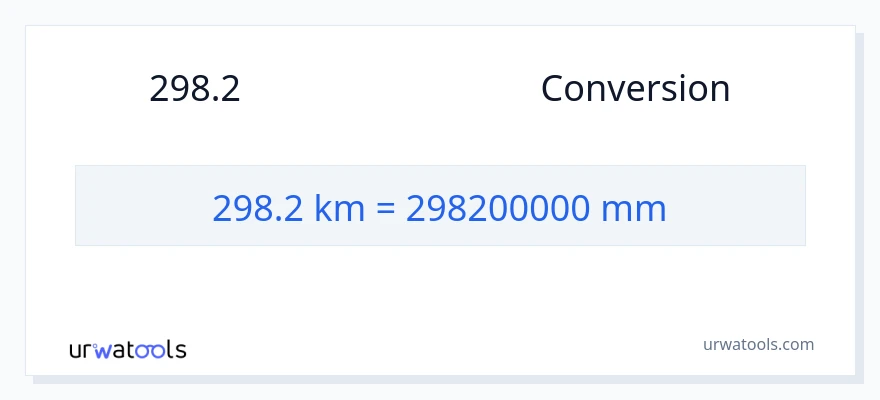 การแปลง 298.2 กิโลเมตร เป็น มิลลิเมตร