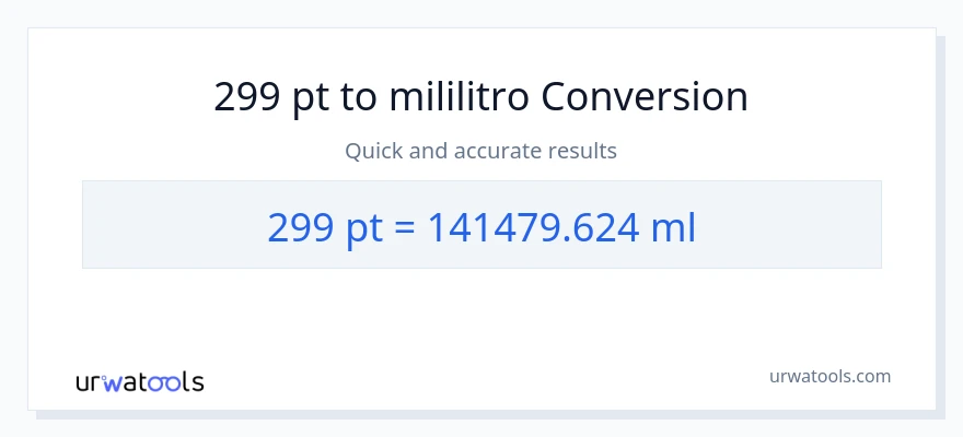 299 Pints patungong mga mililitro na conversion