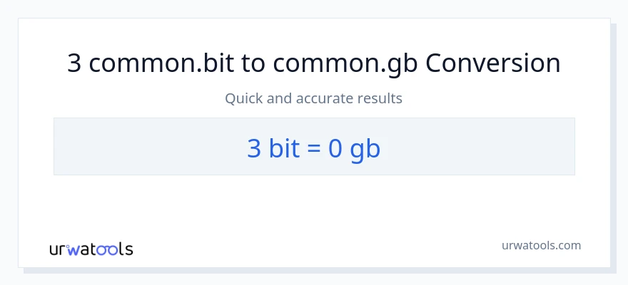 3 Bits patungong Gigabytes na conversion