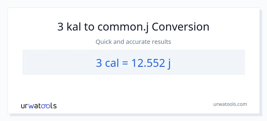 3 mga kaloriya patungong mga joule na conversion