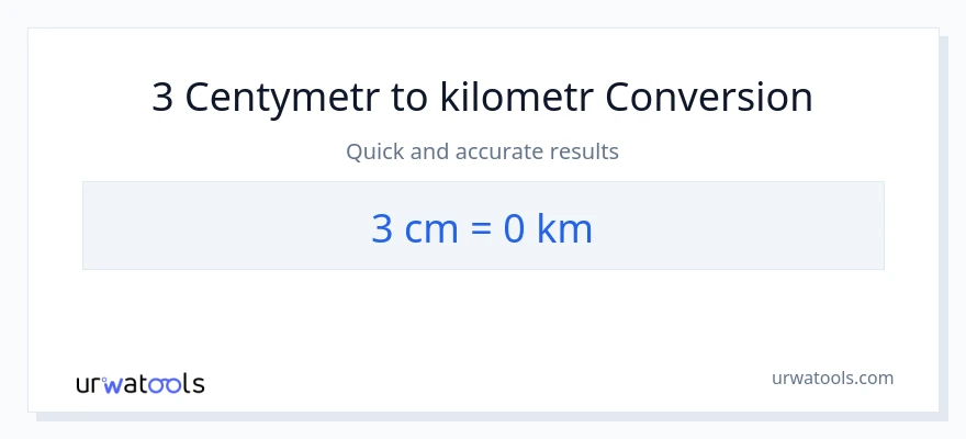 Konwersja 3 Centymetry do Kilometry