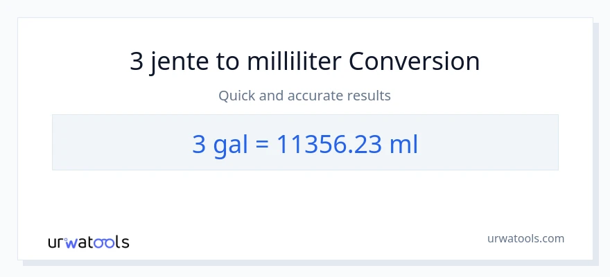3 Galloner til milliliter konvertering
