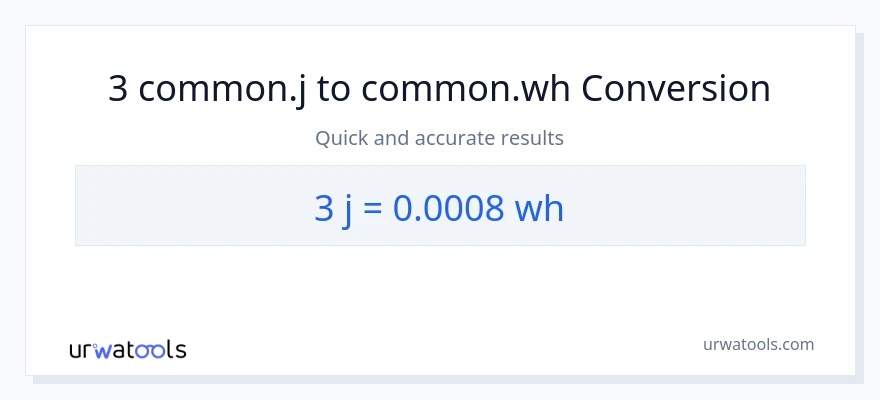 3 mga joule patungong Watt Hours na conversion