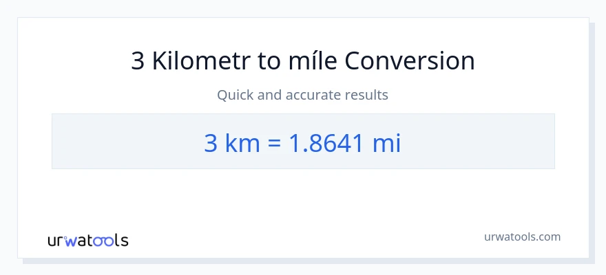 Konverze z Kilometry na míle: 3